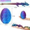 Large 3D Printed Dragon Egg with Dragon Inside Articulated Dragon Desk Toys | Party Favors, Home Decor Items, Classroom Prizes, Goodie Bag Stuffers, Treasure Box Toys, Birthday Graduation Gifts for Kids