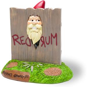 Shining Gnome Garden Gnome - Funny Gnomes for Outdoor Spaces - Weatherproof Redrum Scary Yard Statue - Horror Movie Lawn Gnome for Halloween Decorations - 9.5"