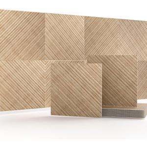 Acoustic Wall Panels, 8 pcs 23.6" x 23.6" – Wood-Pattern Polyester Fiber Sound Absorbing & Soundproof 3D Peel & Stick Panels for Recording Studio, Home Theater, Office, Meeting Room Décor (31 sq ft)