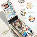 Miss Adola Cute Card Wallet Women - Small Wallets with Keychain Flower Owl RFID Credit Cardholder Aesthetic Fashion Design Coin Purse for Female Ladies Teen Girls
