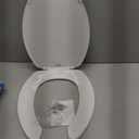 BEMIS 175 Commercial Open Front Plastic Toilet Seat, Heavy Duty Industrial Seat with Lid, Elongated, White
