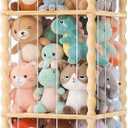 Stuffed Animal Storage Organizer, Wooden Toy Storage Organizer with Cute Wave Design, Large Capacity Plush Toy Holder for Kids Room, Nursery & Playroom (54" Tall)
