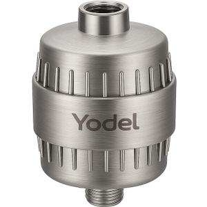 Yodel Shower Filter Brushed Nickel - Shower Head Filter for Hard Water - Water Softener to Remove Chlorine and Fluoride,Improve Hair and Skin Condition