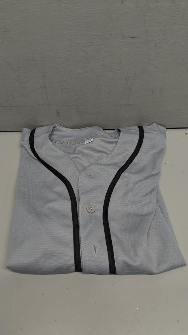 Phoneutrix Blank Plain Hip Hop Hipster Baseball Jersey Button Down Shirts Sports Uniforms Youth Large Jersey