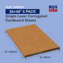 BOX USA 36" x 48" 5-Pack - Large Card Board Sheets for Packaging, Layer Separation, Shipping, Mailing, Packing, and Protecting Products from Forklift Damage