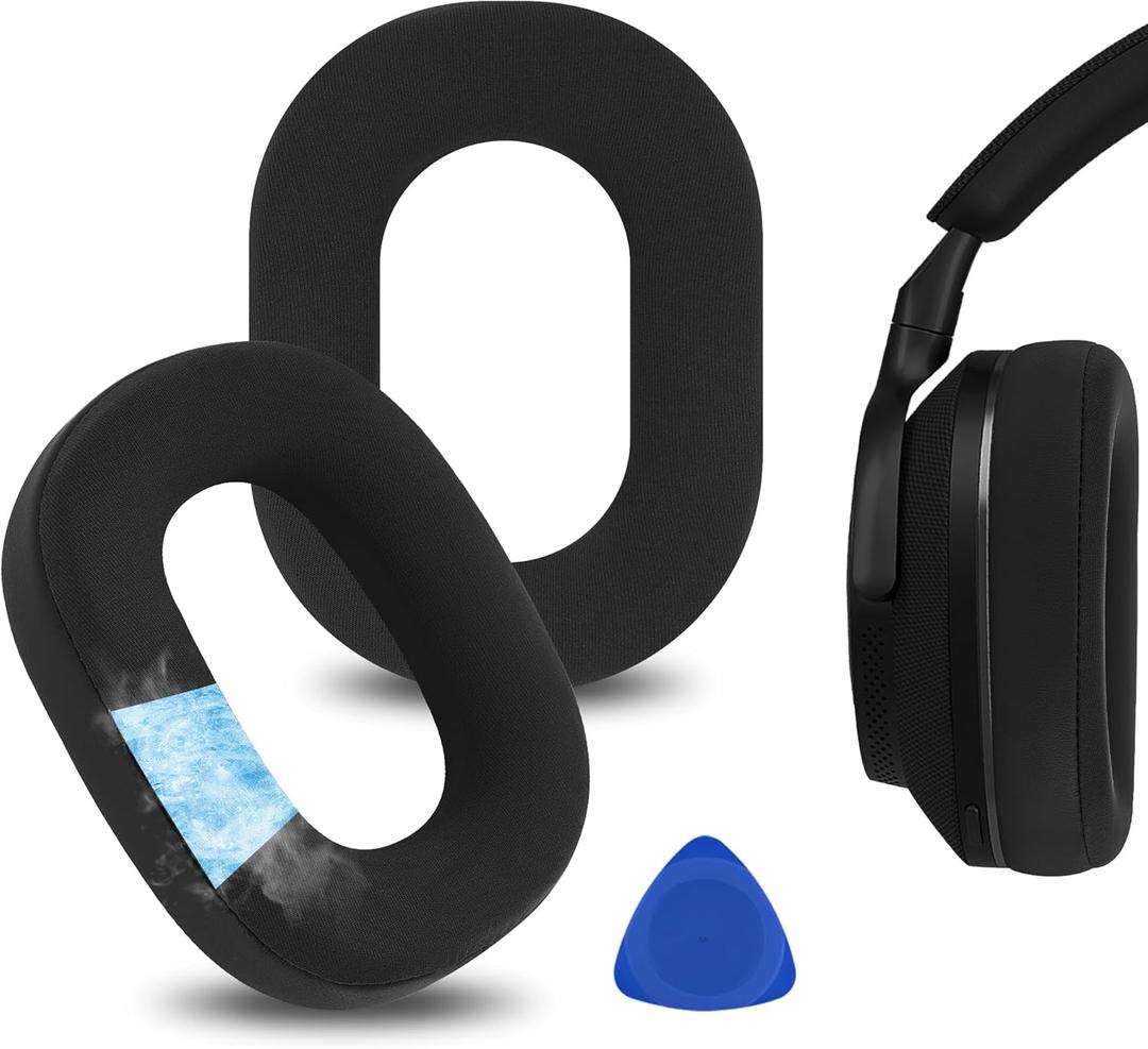 Geekria Sport Cooling-Gel Replacement Compatible Ear Pads for Bowers & Wilkins Px8, Px7S2 (Do Not Fit Px7, Px7S2e) Headphones, Ear Cushions (Black)