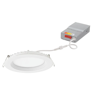 Juno LED Recessed Lights 6 Inch Round Wafer Downlight, 5-in-1 Switchable White Color Temperature, 120 Volts, 6-Inch Regressed Trim, Matte White (WF6 REG SWW5 90CRI MW M6)