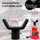 Adjustable Bottle Jack Adapter with Triple-Lock, Secure Wobble-Free Fit for 2T-12T Bottle Jacks, Heavy Duty 1/4" Steel Saddle for 3" & 4" Axle Tubes on RV, Truck, Trailer
