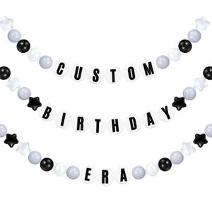 Simgoing 103 Pcs DIY Graduation Lei Giant Friendship Bracelet 2026 Grad Necklace Garland Jumbo Birthday Friendship Banner Kit Famous Singer Customizable Party Decor(White Gray Black)