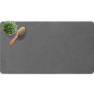 Stone Bath Mat 24"x16" - Diatomaceous Earth Shower Mat, Quick Dry, Anti-Slip, Modern Design with Bonus Non-Slip Pad - Perfect for Home Safety and Style,Gray
