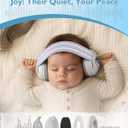 2 in 1 Baby Ear Muffs Hearing Protection for Babies & Toddlers | 25dB Noise Reduction, Adjustable Headband, Hearing Protection for Airplanes, Fireworks & Concerts, Ages 0-48 Months