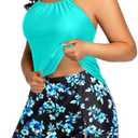 Yonique Women's Tankini Swimsuit - Two Piece Bathing Suits with Shorts Tummy Control Swimwear 2XL