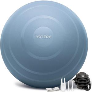 YOTTOY Anti-Burst Exercise Ball for Working Out, Yoga & Pregnancy, Extra Thick Workout Ball for Physical Therapy & Fitness (18IN/48-55cm, blue)
