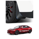Zanch 4PCS 2025 Upgraded Tesla Mud Flaps, [No Drilling No Tape], All-Weather Splash Guards Fenders for Model 3 Highland (2024-2025), Tesla Model 3 Accessories 2025