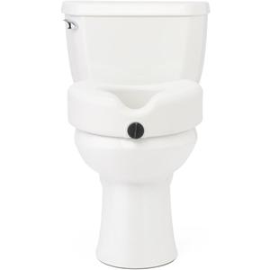Medline 5" Elevated Toilet Seat Riser W/Microban Antimicrobial Protection for Seniors, Adults & Handicapped  350 Lbs. Capacity, White