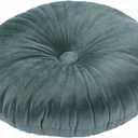 HLOVME Round Pillow Cushion for Couch Velvet Decorative Small Throw Pillow Solid Color for Living Room Bed Floor 13.7, Green