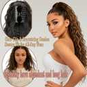 Ponytail Extension 30 Inch Claw Clip Pony Tails Hair Extensions for Women Long Curly Ponytail Synthetic Hairpieces for Daily Use(Brown highlight dyeing, 30)