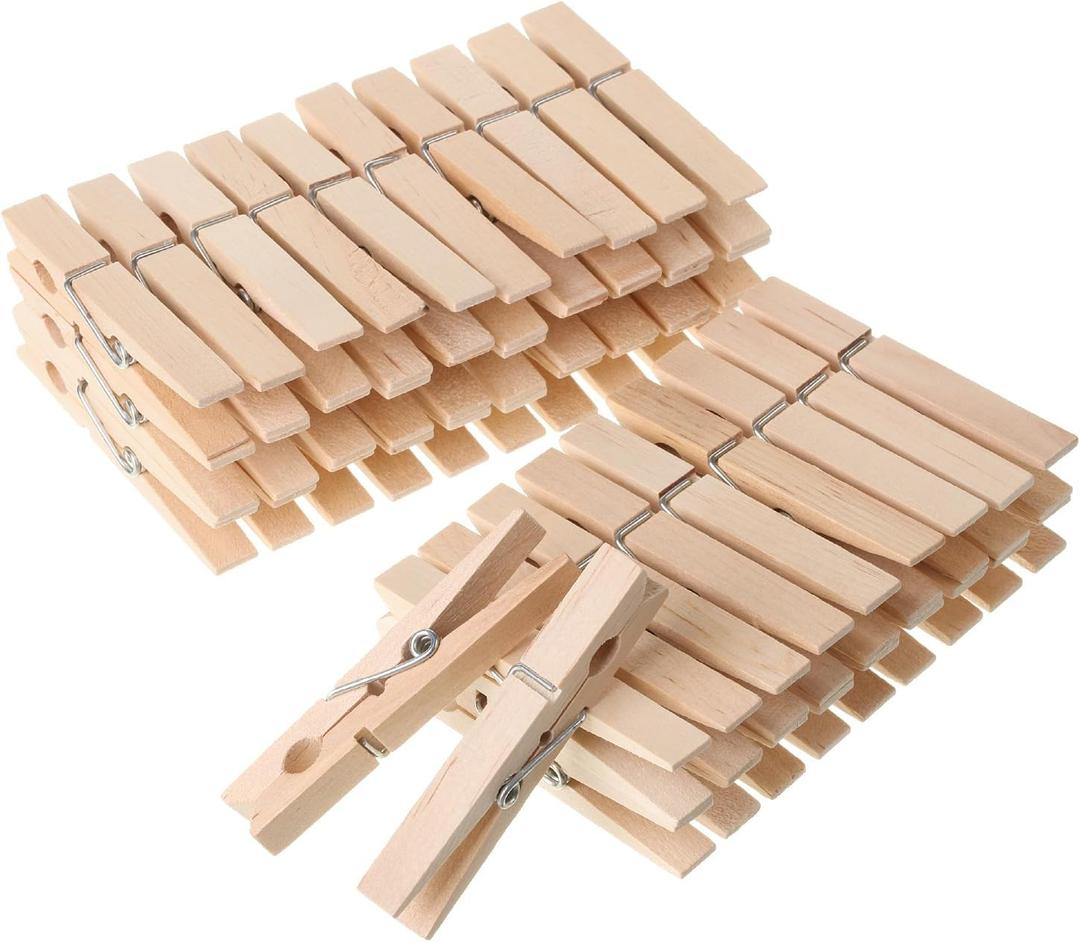 Mr. Pen- Large Wooden Clothes Pins, 2.9 Inch, 50 Pack, Natural Wood Clips for Crafts, Classroom Projects, Hanging Photos, Chip Bags, Decoration, Rust Resistant Spring