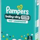 Pampers Diapers Baby Dry Size 1, 44 Count, Absorbent Disposable Infant Diaper 