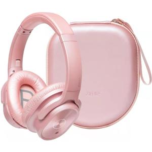 ZIHNIC Active Noise Cancelling Headphones, 40H Playtime Wireless Bluetooth Headset with Deep Bass Hi-Fi Stereo Sound,Comfortable Earpads for Travel/Home/Office (Rose Gold)