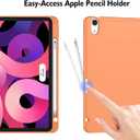 ZryXal iPad Air 11 Inch Case M4 2026/ M3 (2025)/ M2 (2024), iPad Air 5th (2022)/ 4th Generation (2020) 10.9 Inch - Smart Cover with Pencil Holder and Soft TPU Back, Auto Wake/Sleep(Orange)