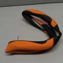 Binsheo Microfiber Leather D Shaped Steering Wheel Cover, Breathable, Anti Slip, 13.5 inch to 14 inch, Black with Orange