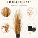 2 PCS 3 ft Tall Autumn Artificial Grass Plant for Outdoor Indoor Fake Plant