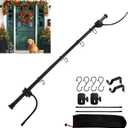 Mosmgibox Reusable Garland Hanger for Front Door with 4 Hooks & Storage Bag, Garland Holder for Door Frame, Adjustable 31.5"- 49.6" for Single Door (31.5"- 49.6")