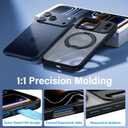 for iPhone 17Pro Max [6.9-Inch], Magnetic Matte Translucent Black Hard Case with 360° Rotatable Invisible Stand, MagSafe Compatible, Shockproof, Drop-Resistant, Anti-Fingerprint