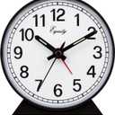 Equity 14075 Black Analog Wind-Up Alarm Clock (Small)