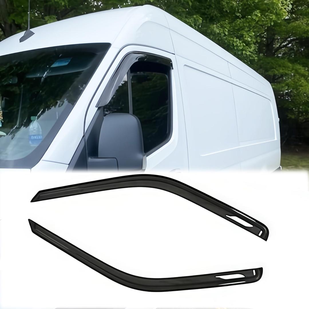 Rainproof Side Window Wind Deflectors for Mercedes-Benz Sprinter 2006-2018, Tape-on Sun Rain Guard Sets,Nice Looking Window Visors for Cars,Vent Deflector for Sprinter 06-18 MB27