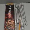 SHIKORI Kabob Skewers,15 inch Metal Skewers for Kabobs with Push Bar Skewers for Grilling, Stainless Steel Flat BBQ Skewers for Meat (12-Pcs)