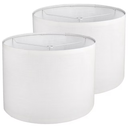 2Pcs Drum Lampshade, Lamp Shades for Table Lamp Floor Lamp, White Lamp Shades, Easy Assembly Replacement Lampshades