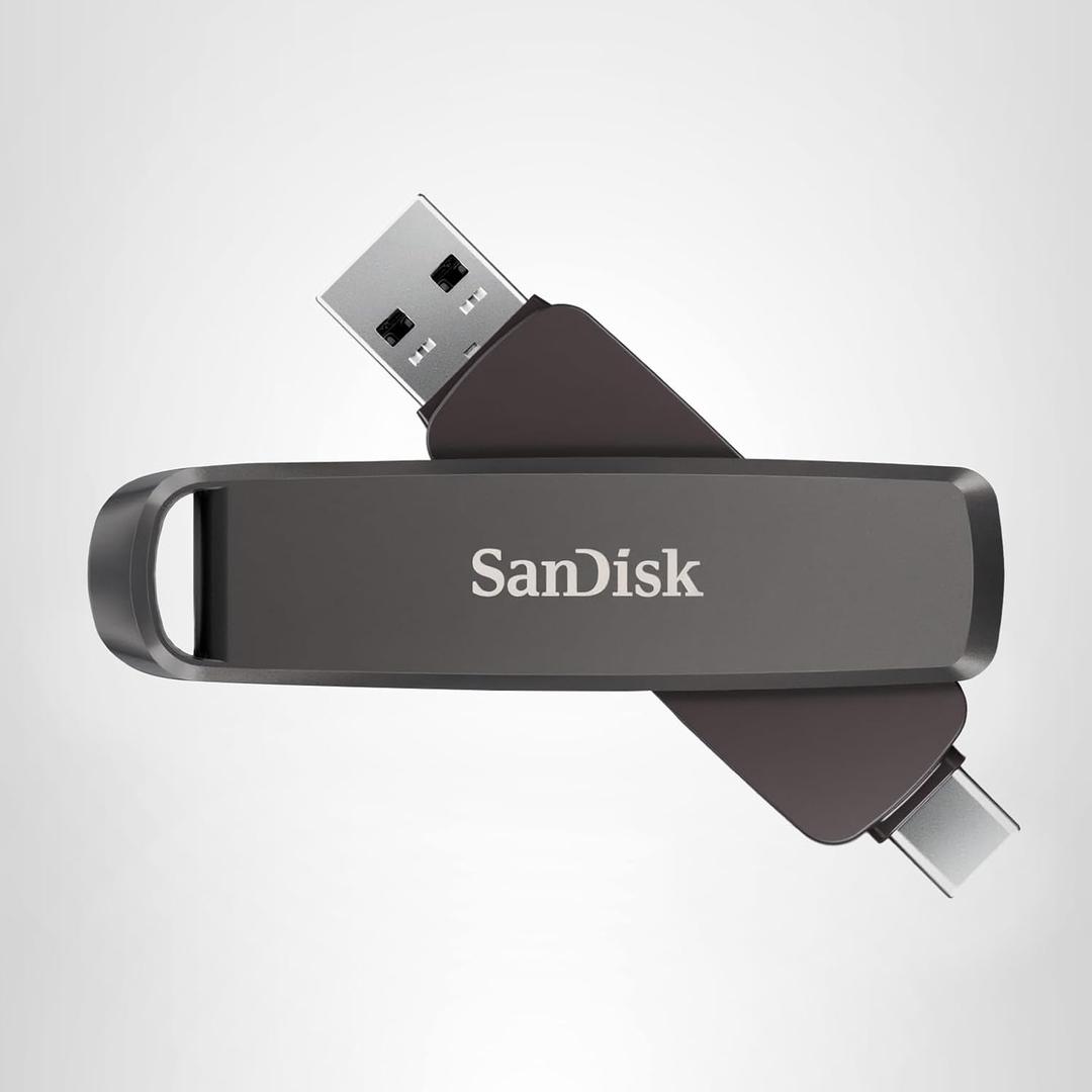 SanDisk 512GB Extreme PRO Dual Drive - Up to 1,000MB/s, USB Type-C, and USB Type-A, High-Performance Flash Drive - SDDDE1-512G-G46