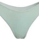 Women's Ribbed Tie Reversible Bikini Bottom Adjustable Hipster Full & High Cut Swimsuit, XS, Cyan-m