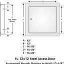Premier Access Doors 12 x 12 Flush Mount Steel Access Panel for Drywall, Powder Coated White