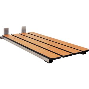 Seachrome Hermosa 32" x 13.5" Back Wall-Mount Folding Teak Tub Seat with 3" Slats