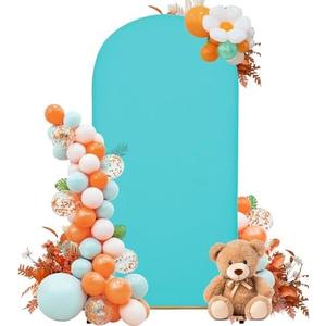 SUKAIKEQA 7.2FT Wedding Arch Cover – Stretchy Spandex Fabric Backdrop for Arch Stand – Ideal for Wedding Ceremony, Birthday Party, Baby Shower & Photo Booth Decoration (Sky Blue)