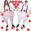 13/26 Pcs Valentine Granny Pant Set, Giant Yard Pant Toss Game with Adjustable Shoulder Strap, Heart Bouncy Ball Pump, Outdoor Party for Adults, Family Reunion Day (Multicolor)