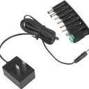 12V 0.5A 500mA Switching Power Supply Adapter with UL 1310 Listed, Input AC 100~240V, Output DC 12 Volt 0.5 Amp 5.5 x 2.1mm for CCTV Surveillance System LED Strip Light with 8 Interchangeable Jacks