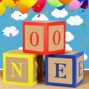 Zhanmai 3 Pcs Toy Inspire Party Decorations ONE Balloon Boxes for Toy Theme 1st Birthday Party Decorations Balloon Boxes for Inspire First Birthday Baby Shower Supplies