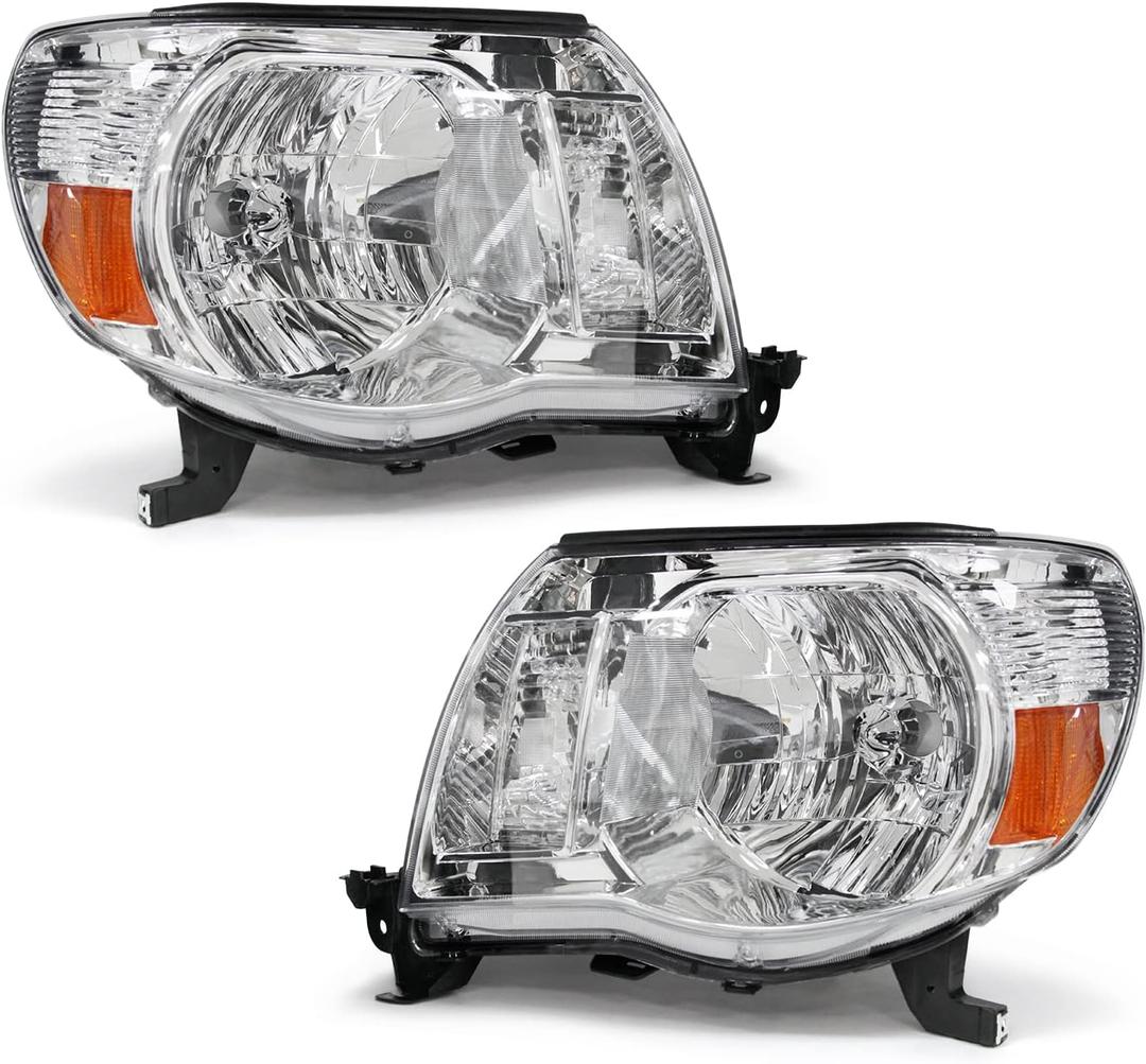 for 2005 Toyota Tacoma Headlights Assembly for 2005 2006 2007 2008 2009 2010 2011 Toyota Tacoma Pickup OE Style Pickup Truck Replacement 2005-2011 Headlights Assembly Pair Chrome Housing