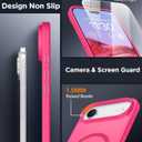 SPIDERCASE for iPhone Air Case, Magnetic Translucent Matte Case with 2PCS Tempered Glass Screen Protector Slim Phone Case for iPhone Air 6.5'', Hot Pink