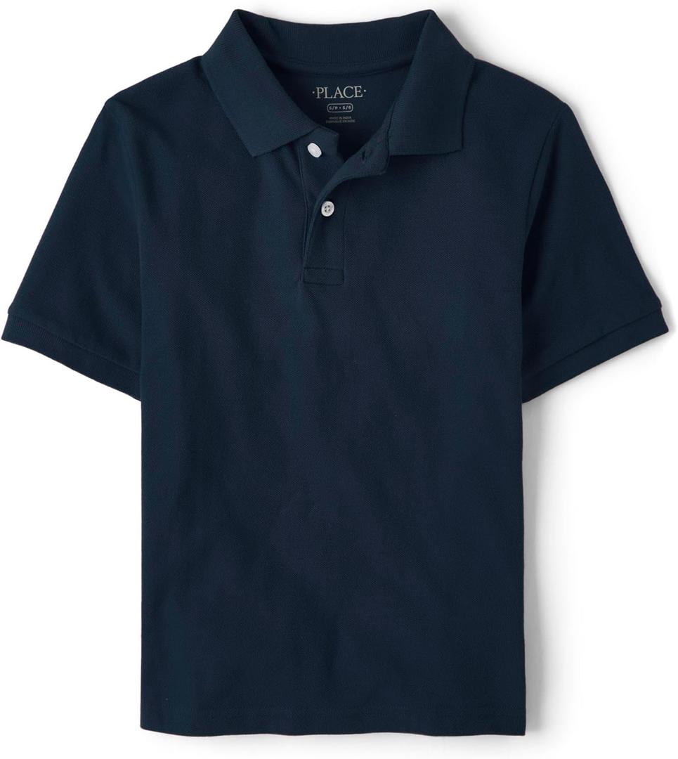 The Children's Place Boys' Uniform Short Sleeve Pique Polo (X-Large, Nautico)
