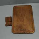 Solid Teak Wood Cutting Board - Single/One Piece Design Wooden Choping Boards Non Glued Knife-Friendly Durable Chopping Block for Kitchen Meat Vegetable Chese 14 x 9.5 IN (Includes Stand)