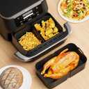 Air Fryer Silicone Liners for Ninja DZ071-3.5qt x2 + 7qt x1- Basket Replacement, Reusable, Dishwasher Safe, BPA Free- Black