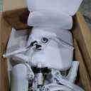 Efomao Big and Tall Office Chair 450LBS with Foot Rest, High Back PU Leather Executive Office Chair with Adjustable Padded Armrests, Lumbar Support for Home or Work, Heavy Duty Computer Chair, White