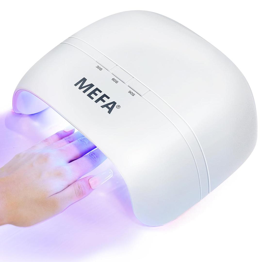 MEFA 72W Portable U V Nail Lamp, U V Light for Gel Nail with 3 Timers, Dryer for Gel Polish Fast Curing, 21pcs Lamp Beads LED Professional UV Light for Home Salon Art Tools