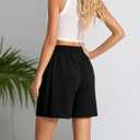 Women's Lounge Athletic Shorts with Pockets, 6.1" Sweat Shorts Women, Summer Casual Elastic Walking Running Shorts (Black, S)