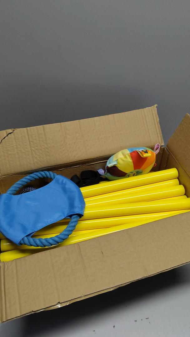 Puppy Play Gym with 8 Hanging Toys for Small Dogs Cats, 19.5 inch Indoor Puppies Jungle Playground with Suction Cups, Interactive Funny Enrichment Activity Center to Keep Them Busy, PVC Frame